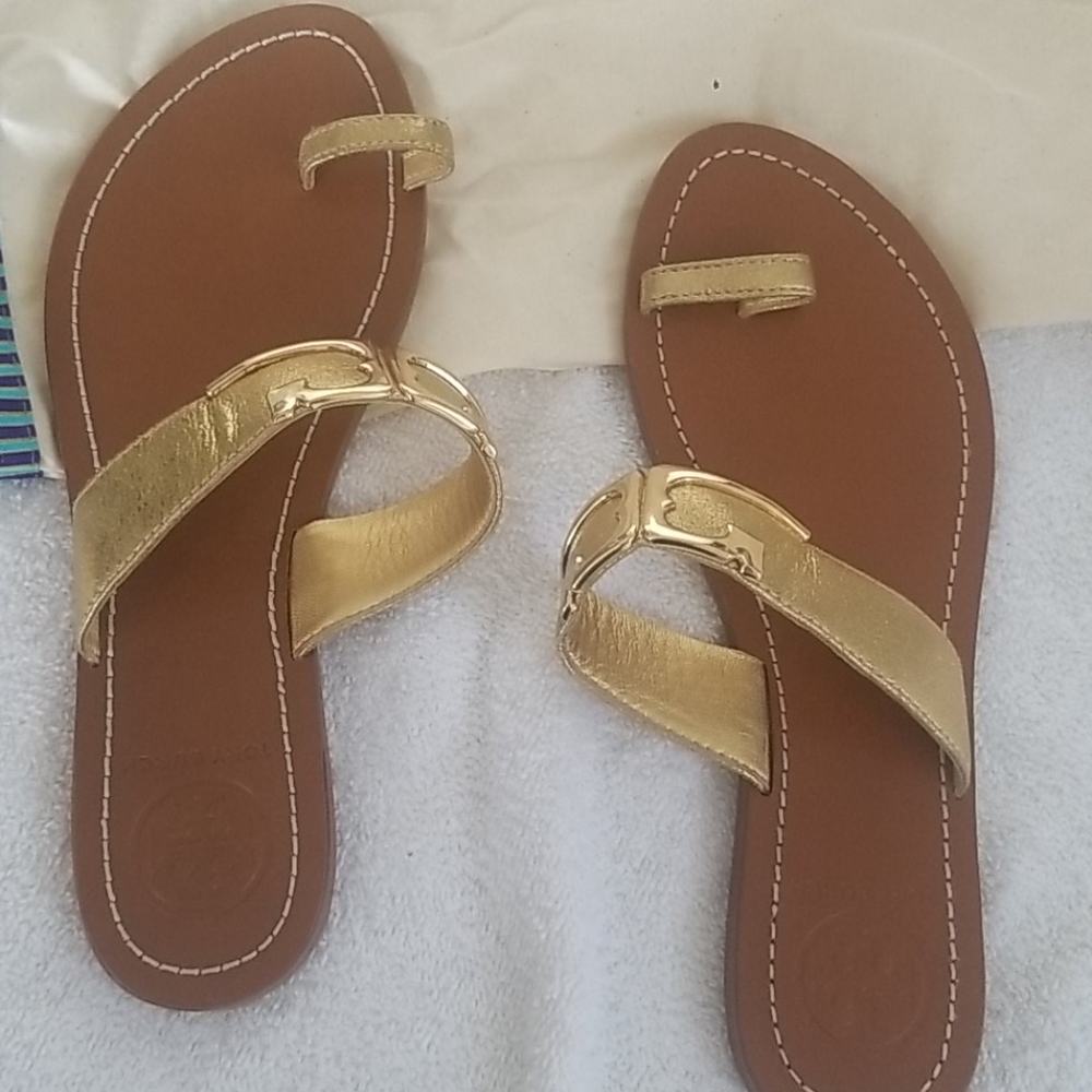 Tory Burch gold toe-ring sandals